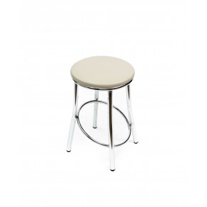 Табурет ВВР Сфера ваниль/хром, экокожа